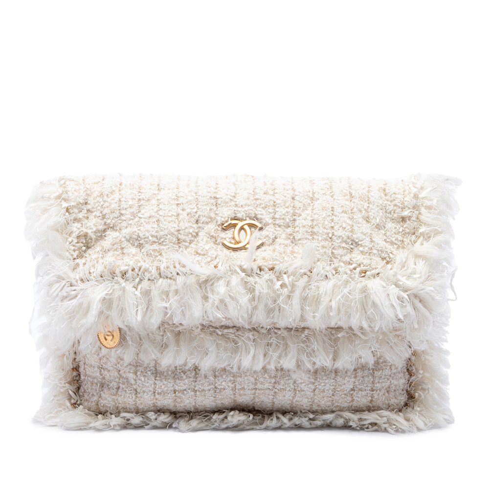 Pre-Loved Chanel Paris Cosmopolite Tweed Fringe Clutch